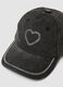 Girls' grey pure cotton baseball cap with rhinestones_1