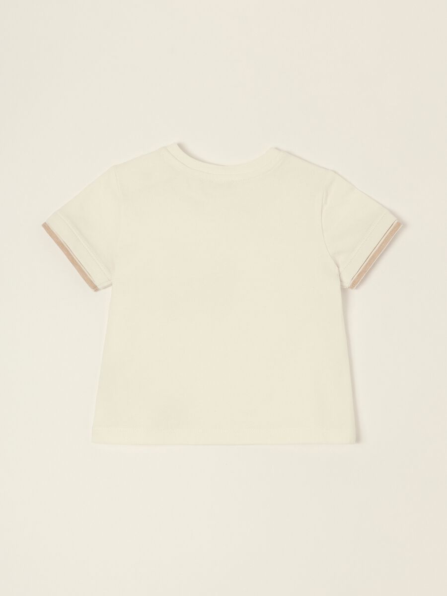 White baby regular-fit T-shirt with print in stretch cotton_2