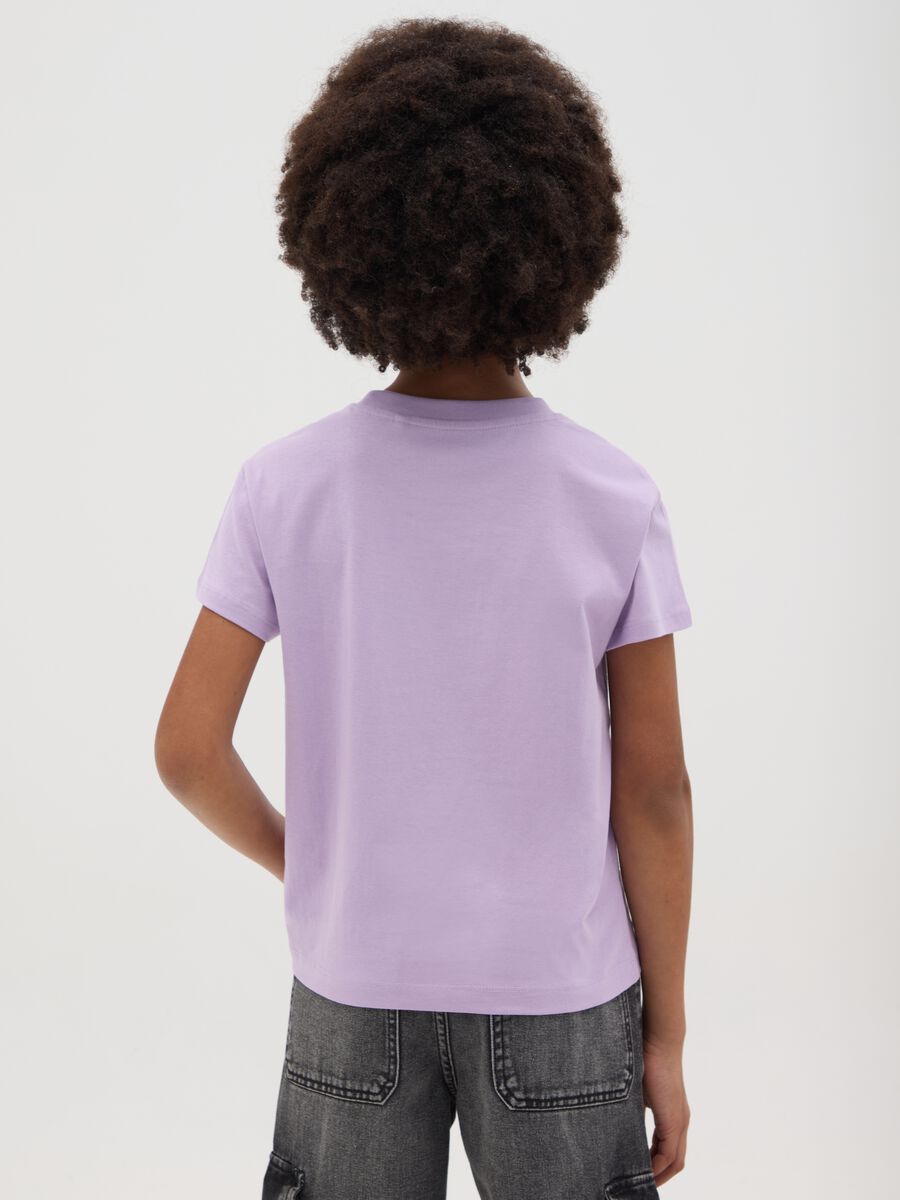 T-shirt da ragazza in puro cotone viola regular fit_1