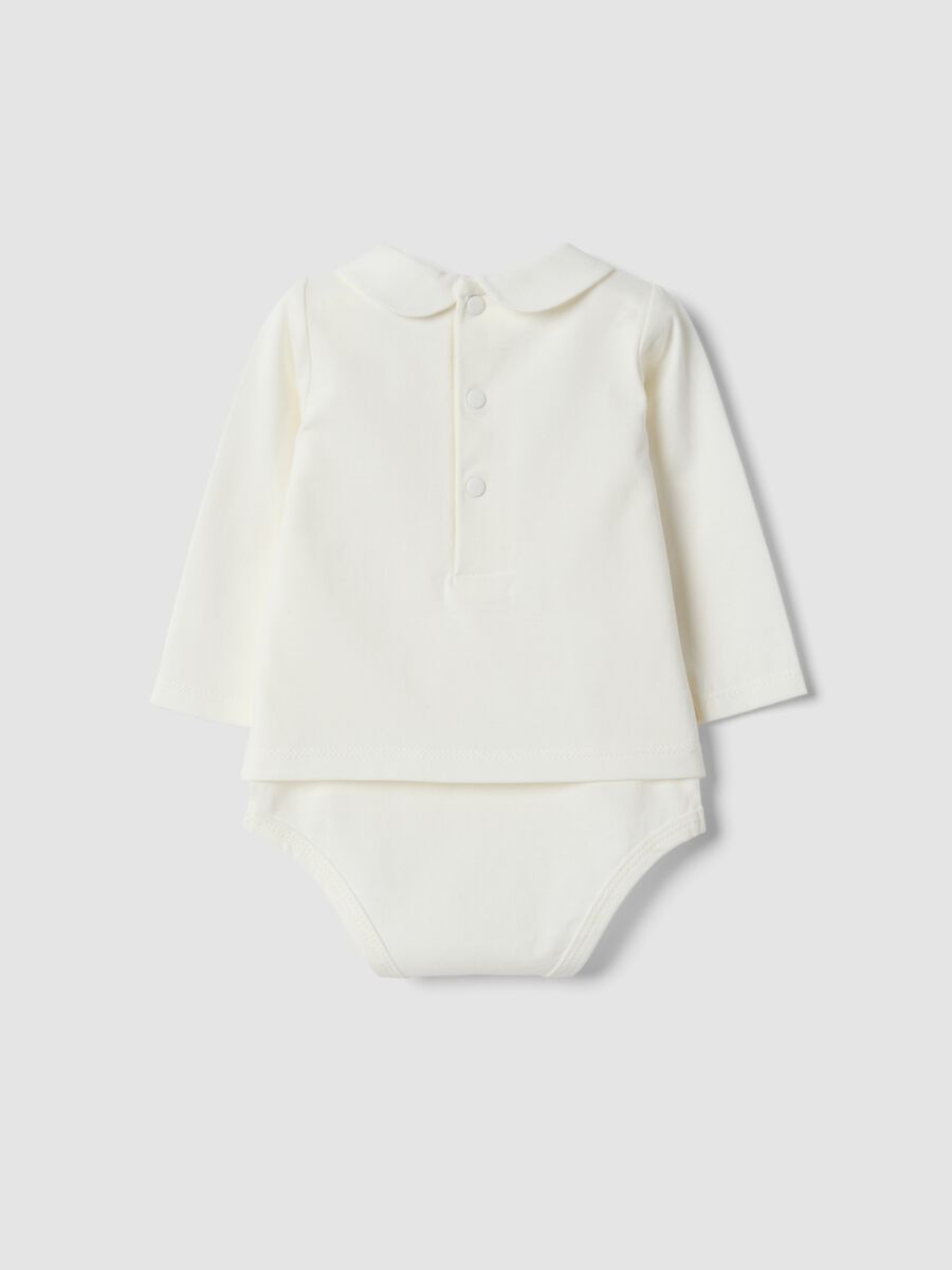 Body bianco in puro cotone organico con colletto_1