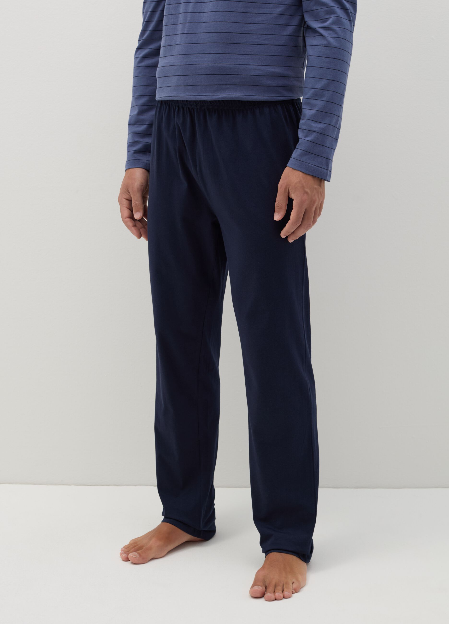 Cotton pyjamas with striped pattern