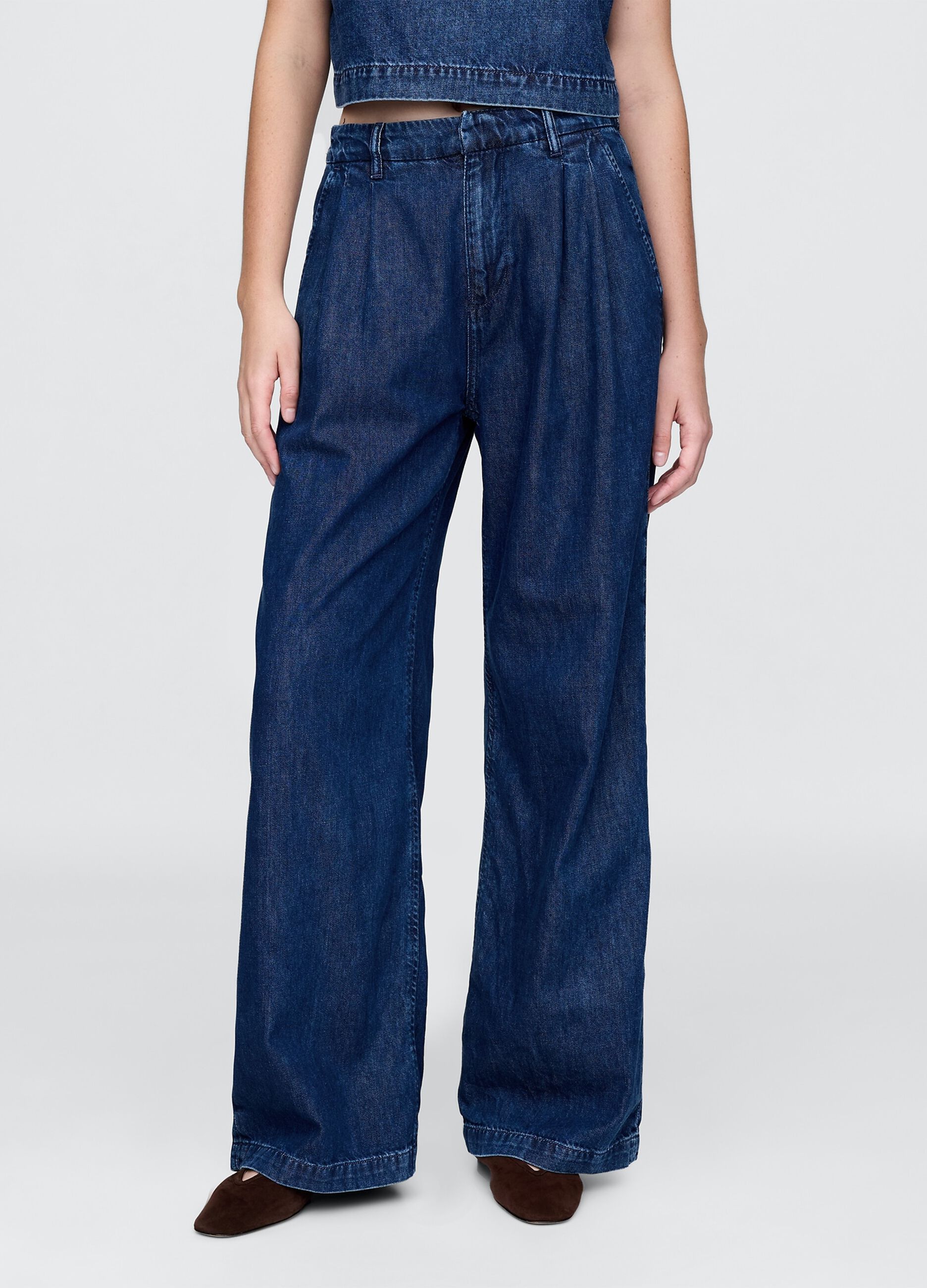 Palazzo Trousers in Denim