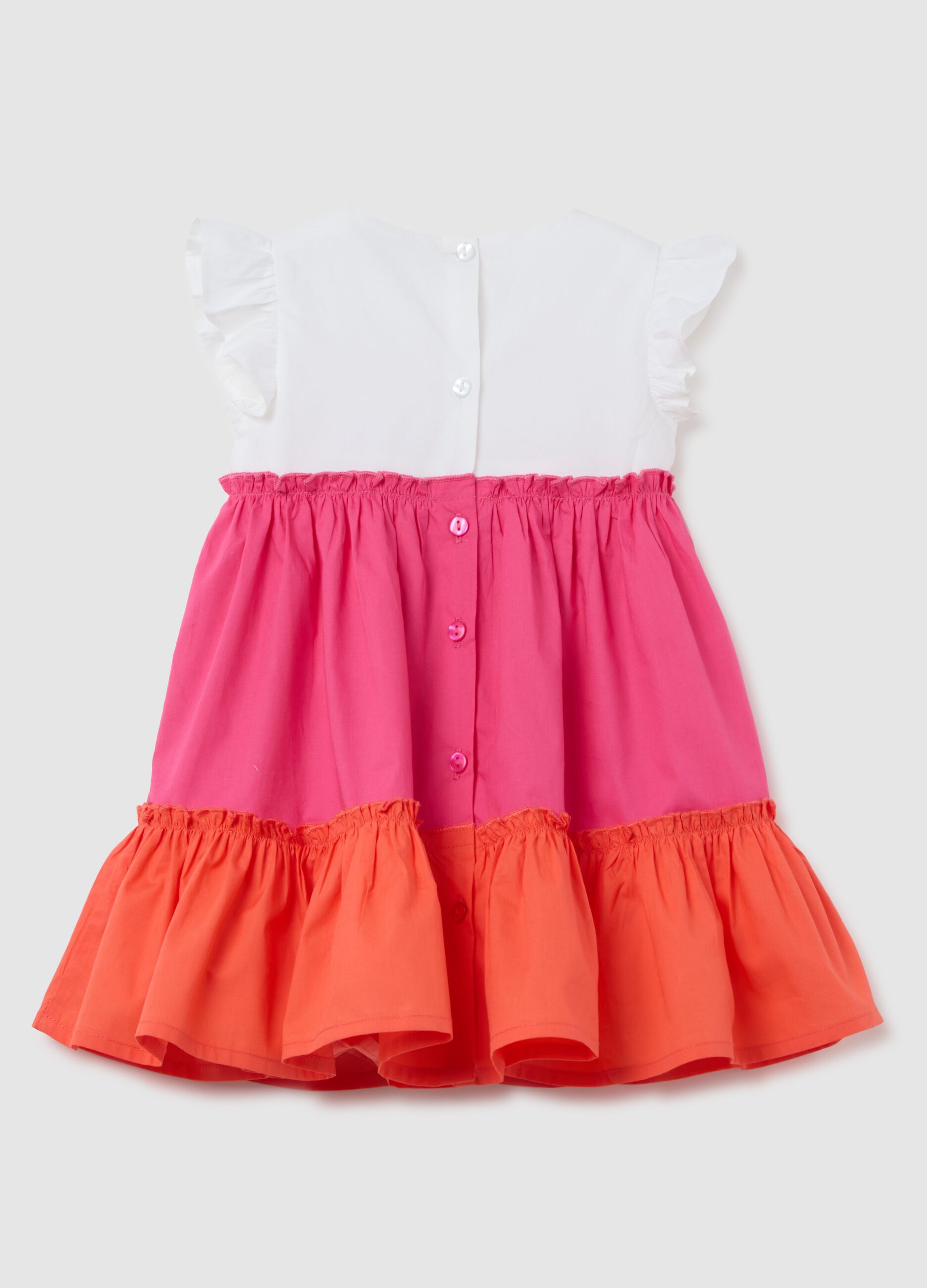 Baby girl's multicolour cotton dress regular fit