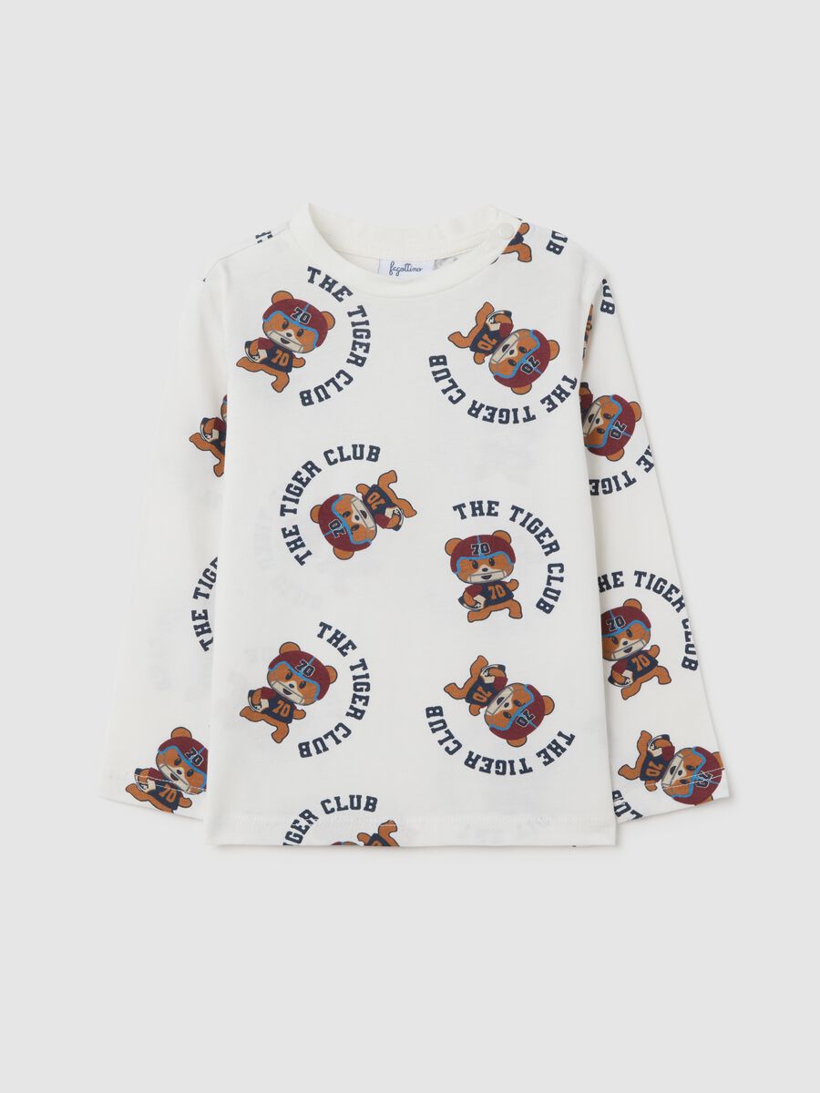 White pure cotton newborn t-shirt, regular fit_0