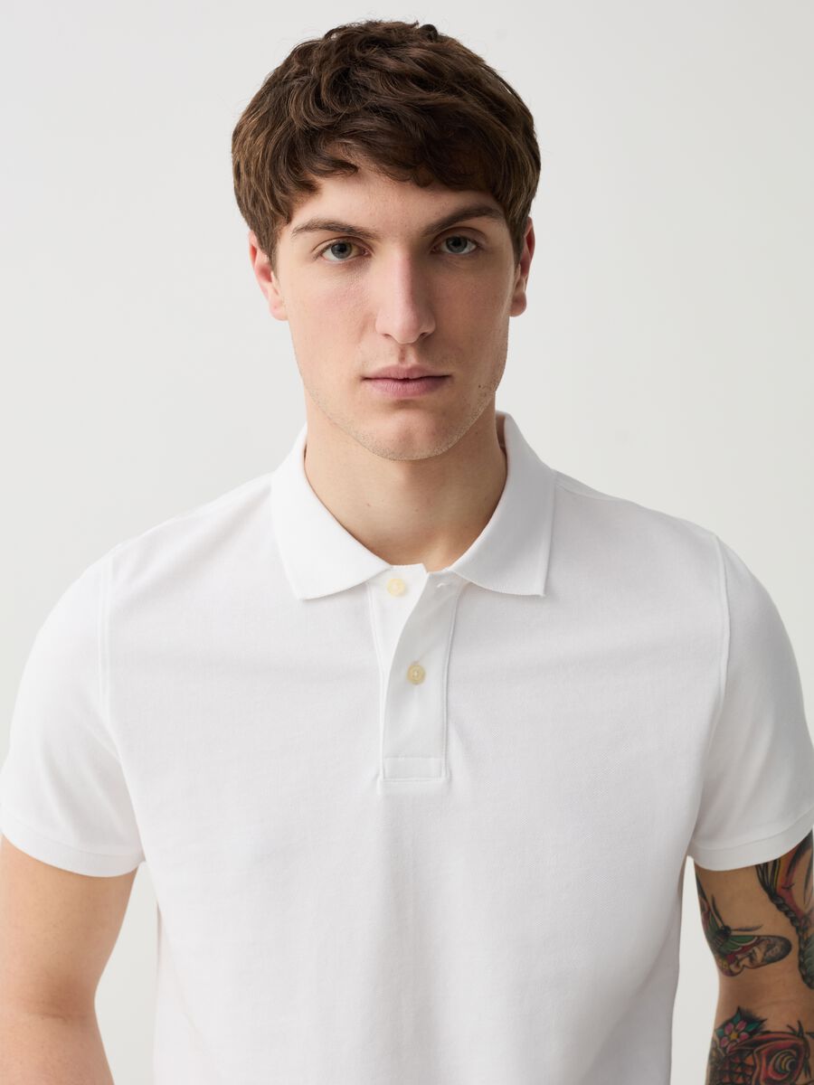 Organic cotton pique polo shirt_1