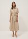 Beige pure cotton shirt dress with belt, regular fit_1