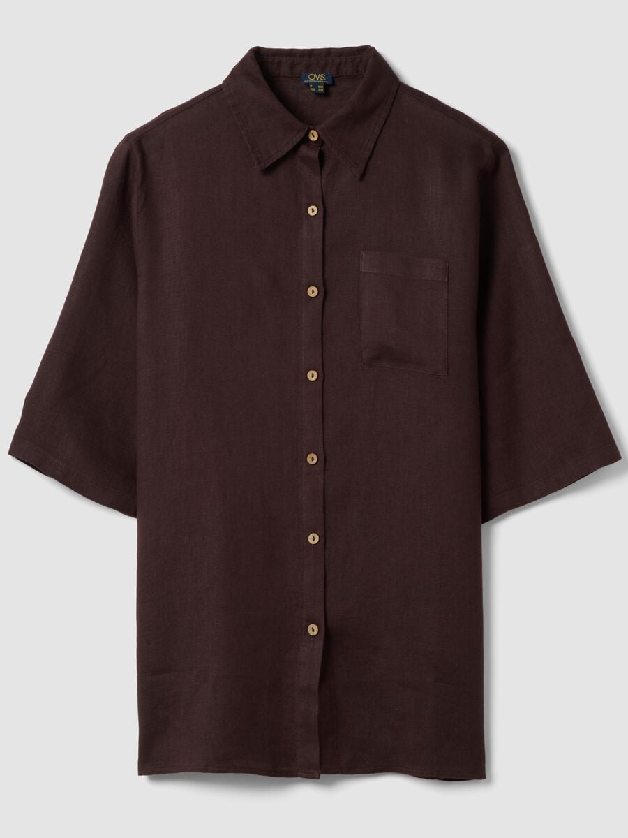 Brown pure linen beach cover-up_5
