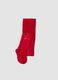 Collant rosso in tessuto elasticizzato con fiocco_0