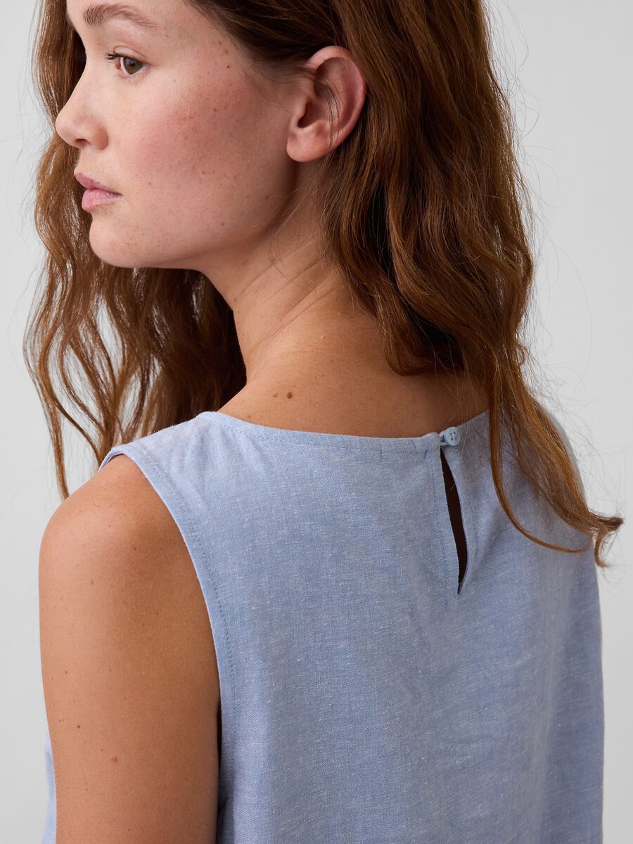Sleeveless linen-blend top_3