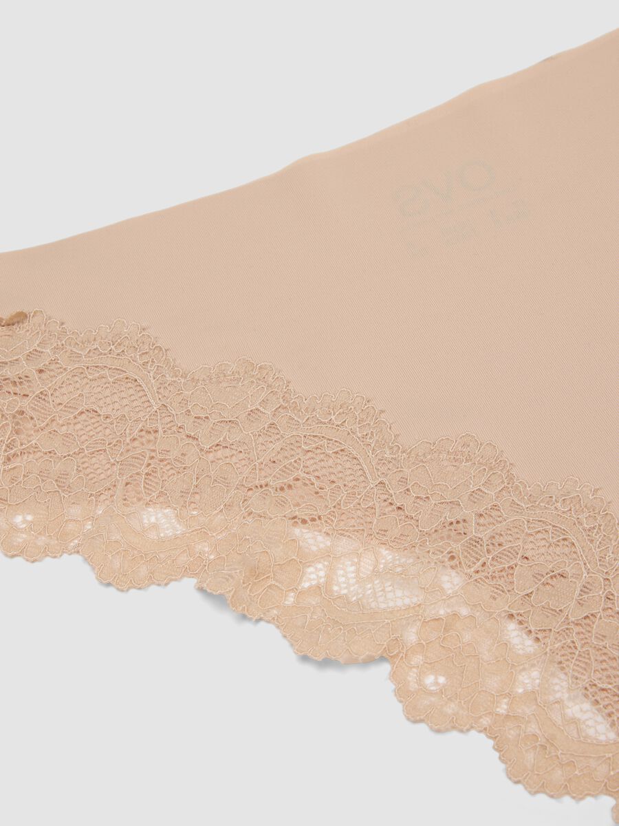 Beige Brazilian briefs in stretch microfibre with lace_5