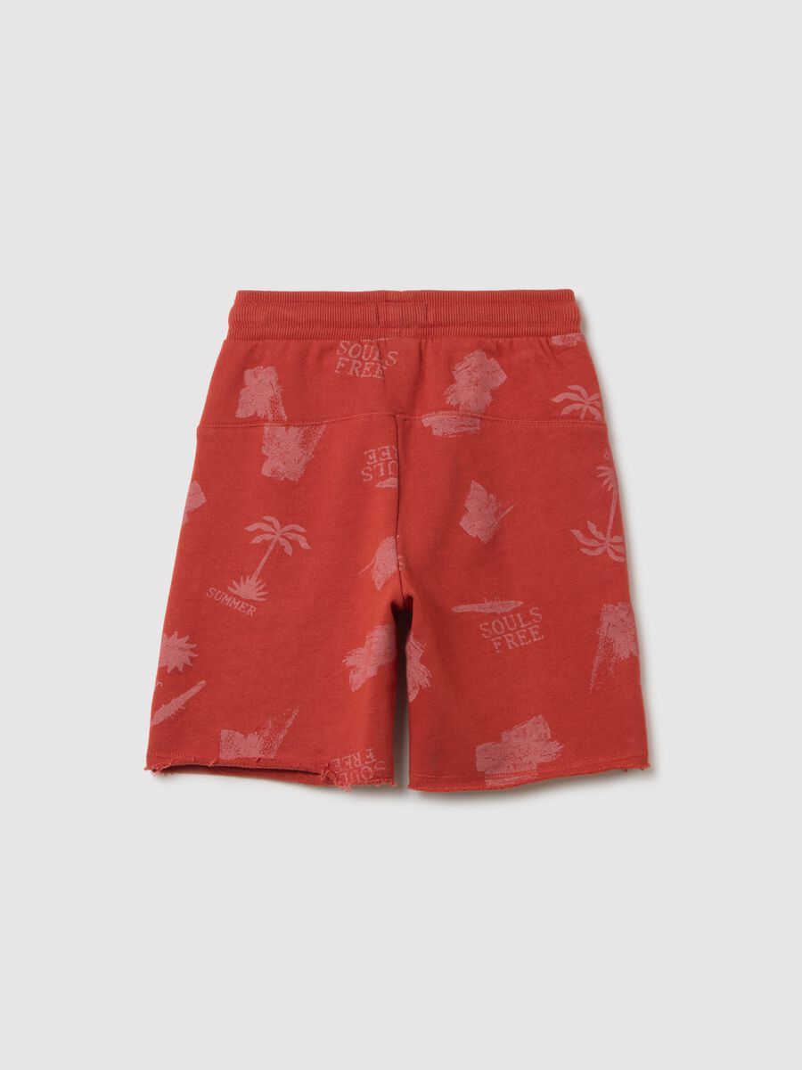 Bermuda da bambino in puro cotone rossi regular fit_1