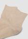 Beige ankle socks in stretch cotton_1