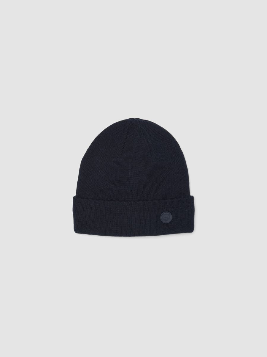 Blue cotton-blend jersey knit hat_0