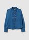 Blue cotton shirt with geometric embroidery_4