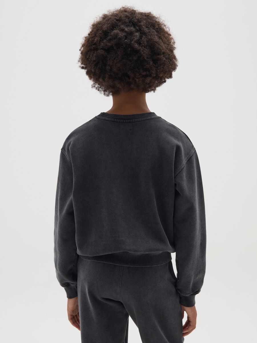 Girls' grey pure cotton sweatshirt regular fit_1