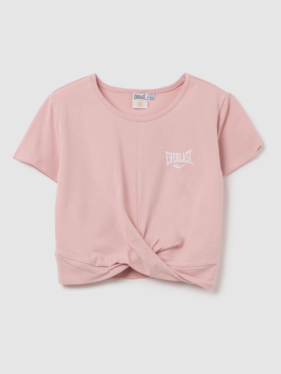 Girls’ pink slim-fit T-shirt in stretch cotton_3