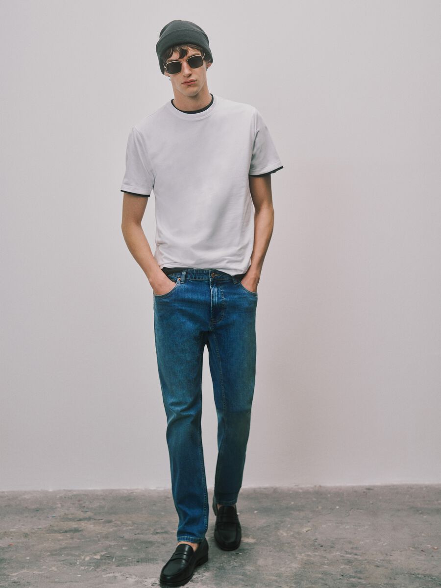 Jeans in denim blu slim fit_0