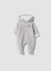 Tutina grigia con cappuccio in cotone organico elasticizzato con stampa Mickey_0
