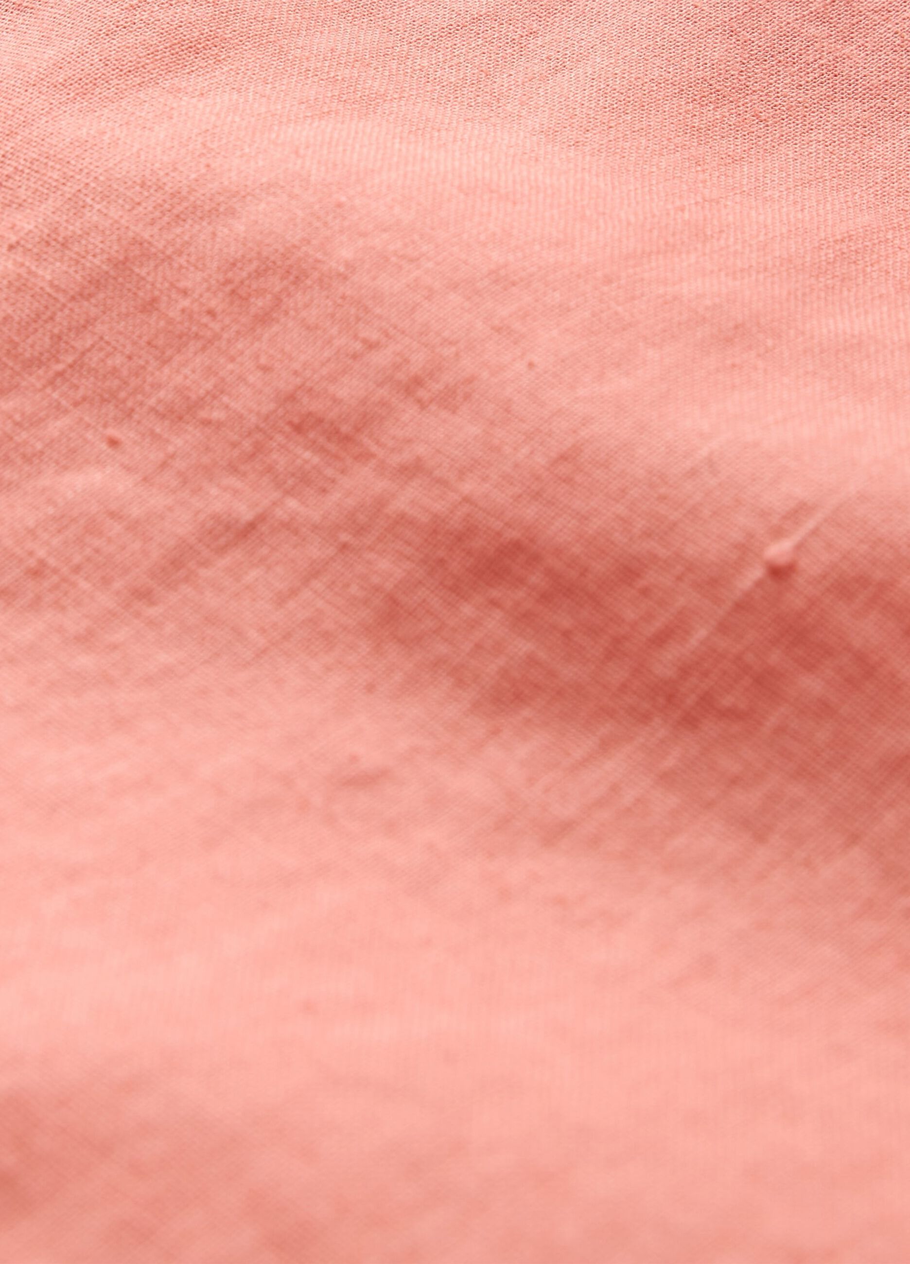 Short Orange Linen and Cotton Shirt