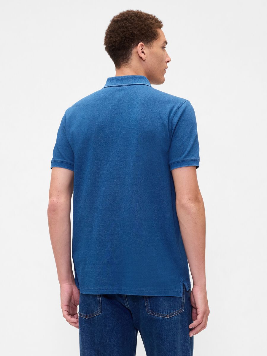 Short Sleeve Stretch Blue Polo_1