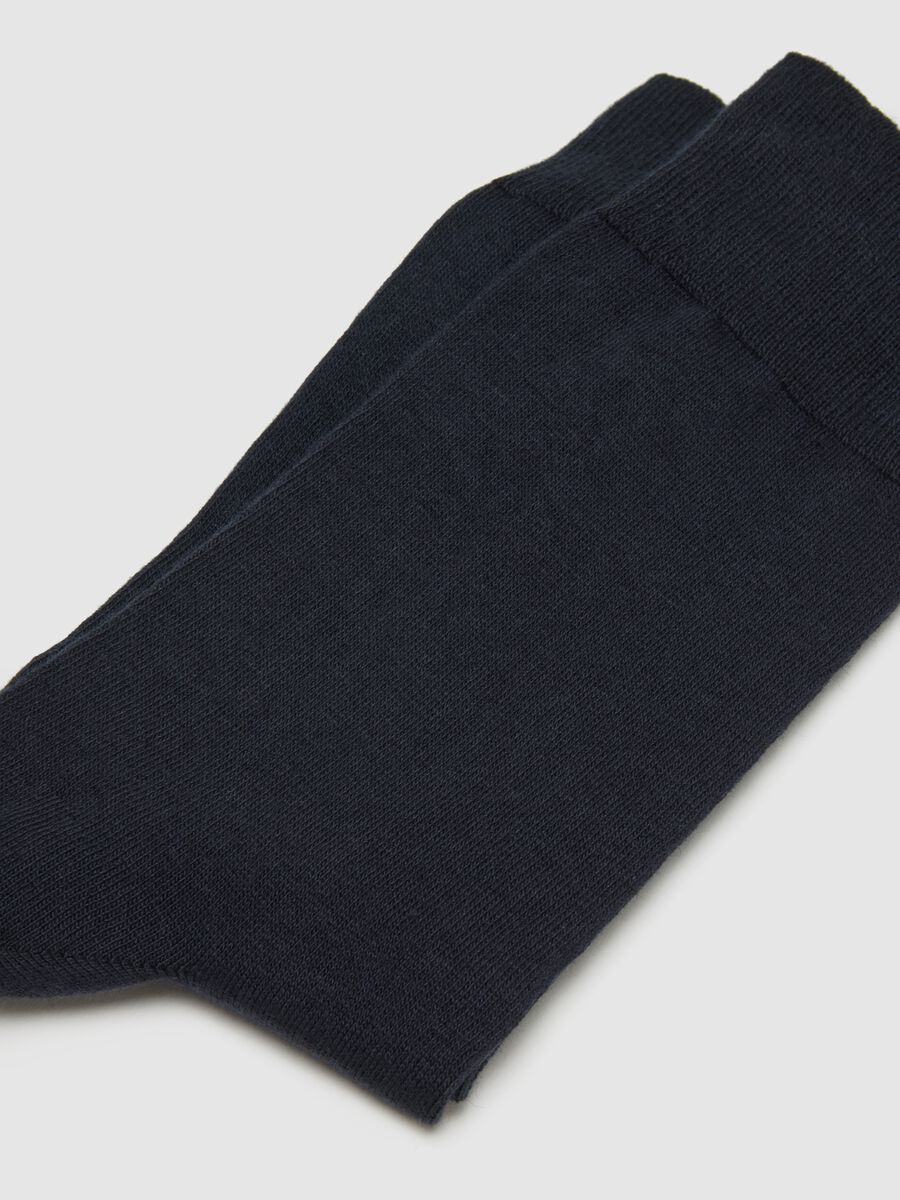 Twin-pack blue cotton blend socks_1