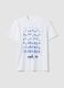 White pure cotton T-shirt with print, regular fit_4