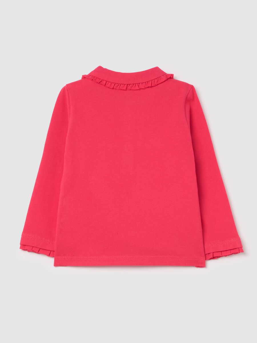 Polo in pique with ruffles_1