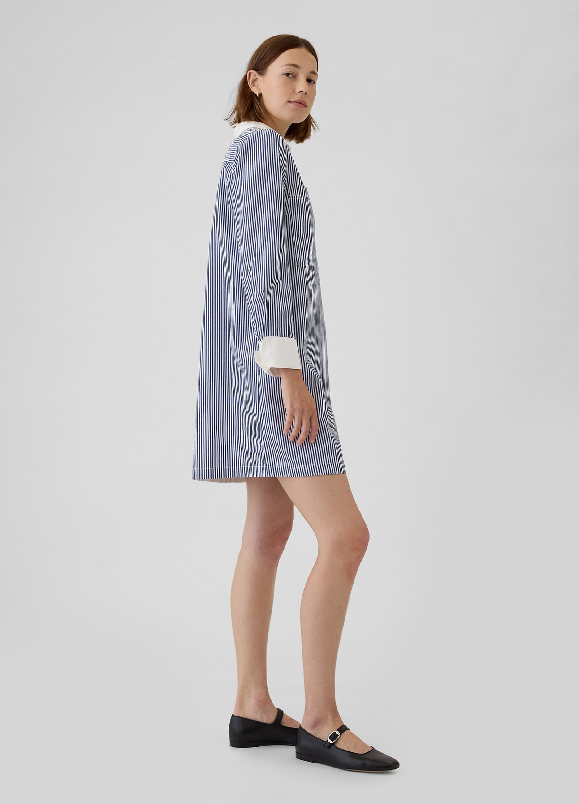 Vestito corto chemisier a righe