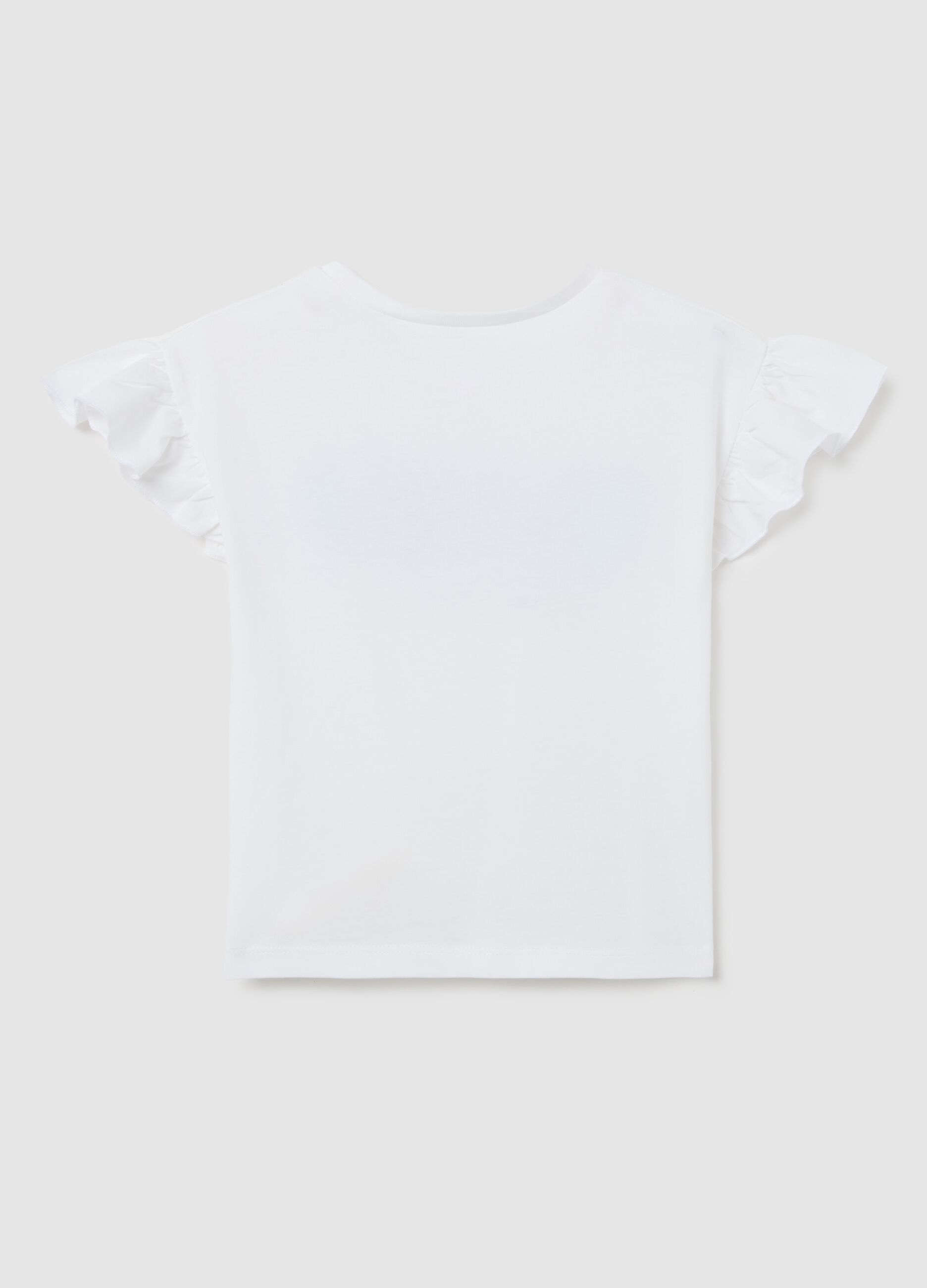 T-shirt bianca in cotone con stampa