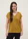 Yellow pure cotton regular fit V-neck T-shirt_2
