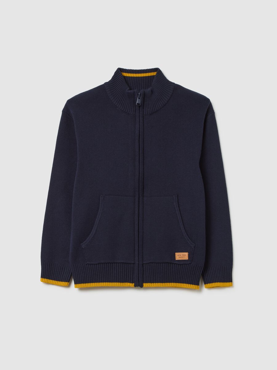 Children's blue pure cotton cardigan regular fit_0