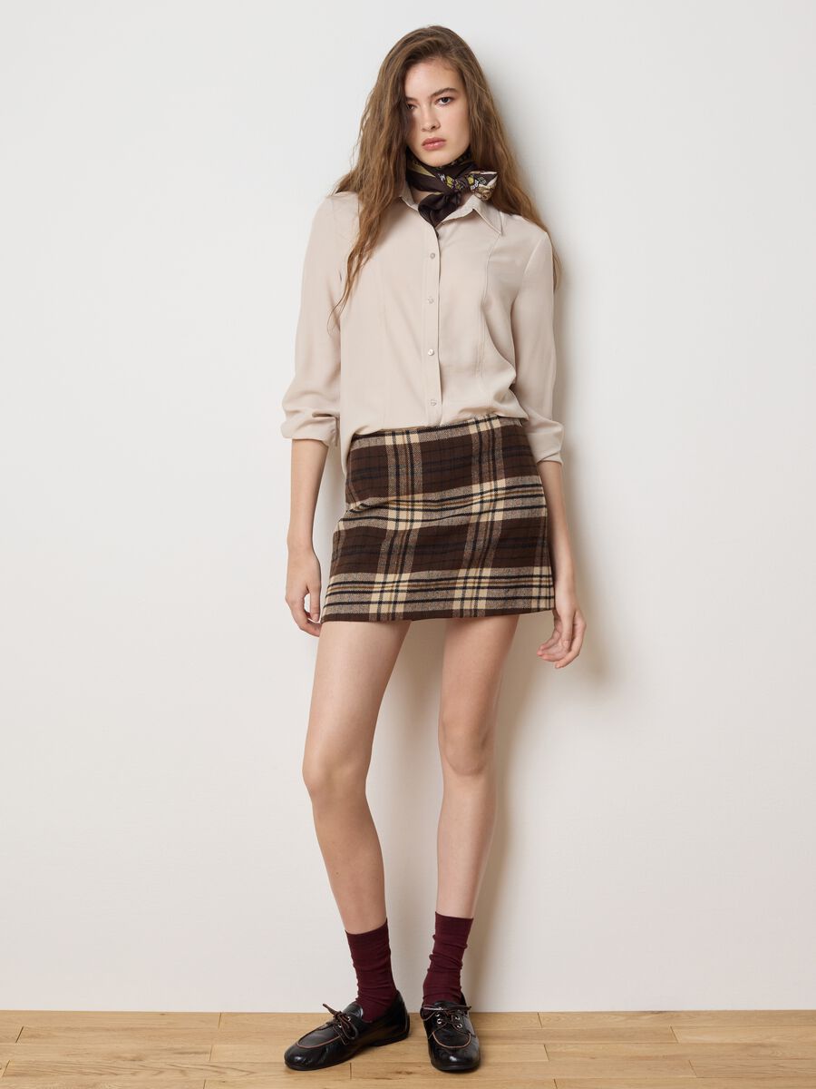 Regular fit beige satin shirt_2