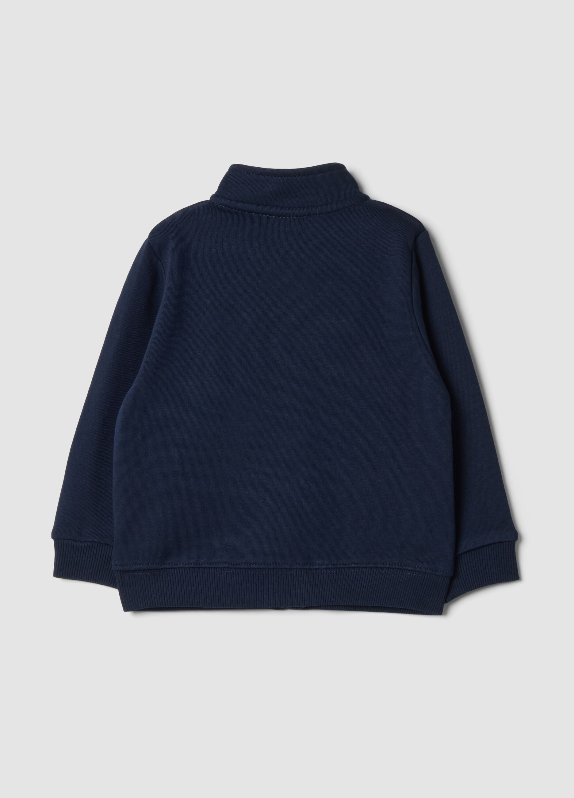 Blue organic cotton crew-neck sweatshirt