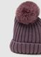 Purple girl's hat with pompom_2