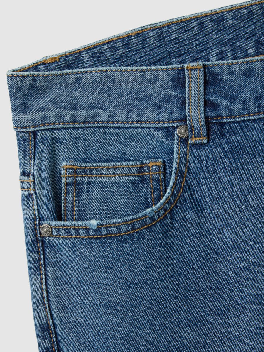 Relaxed fit pure blue cotton jeans_5