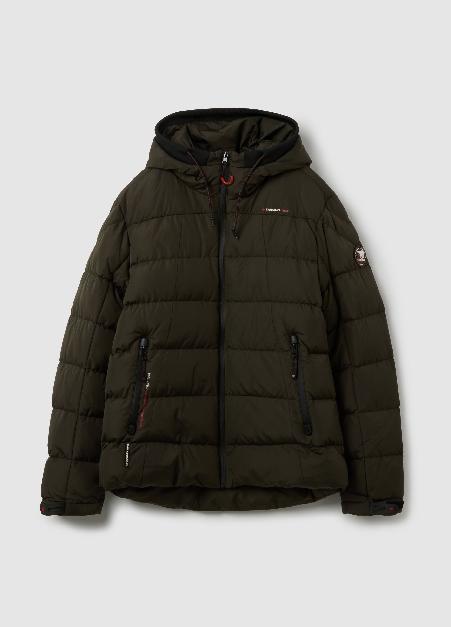 Giacca imbottita verde regular con zip