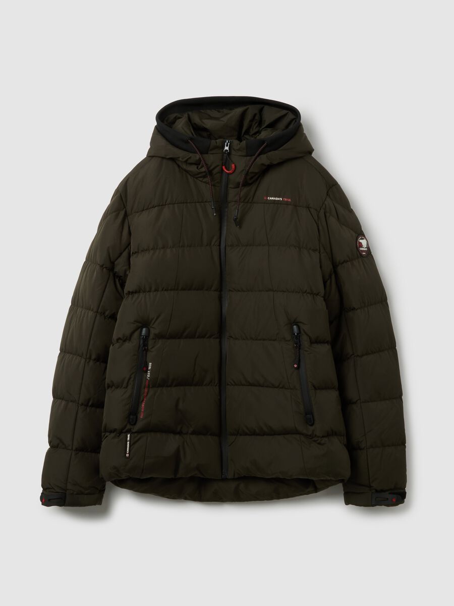 Giacca imbottita verde regular con zip_0