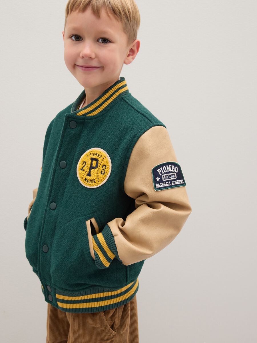 Multicolour kids' jacket with regular fit and buttons_0