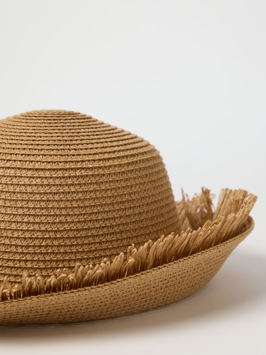 Cappello a cloche in paglia beige_1