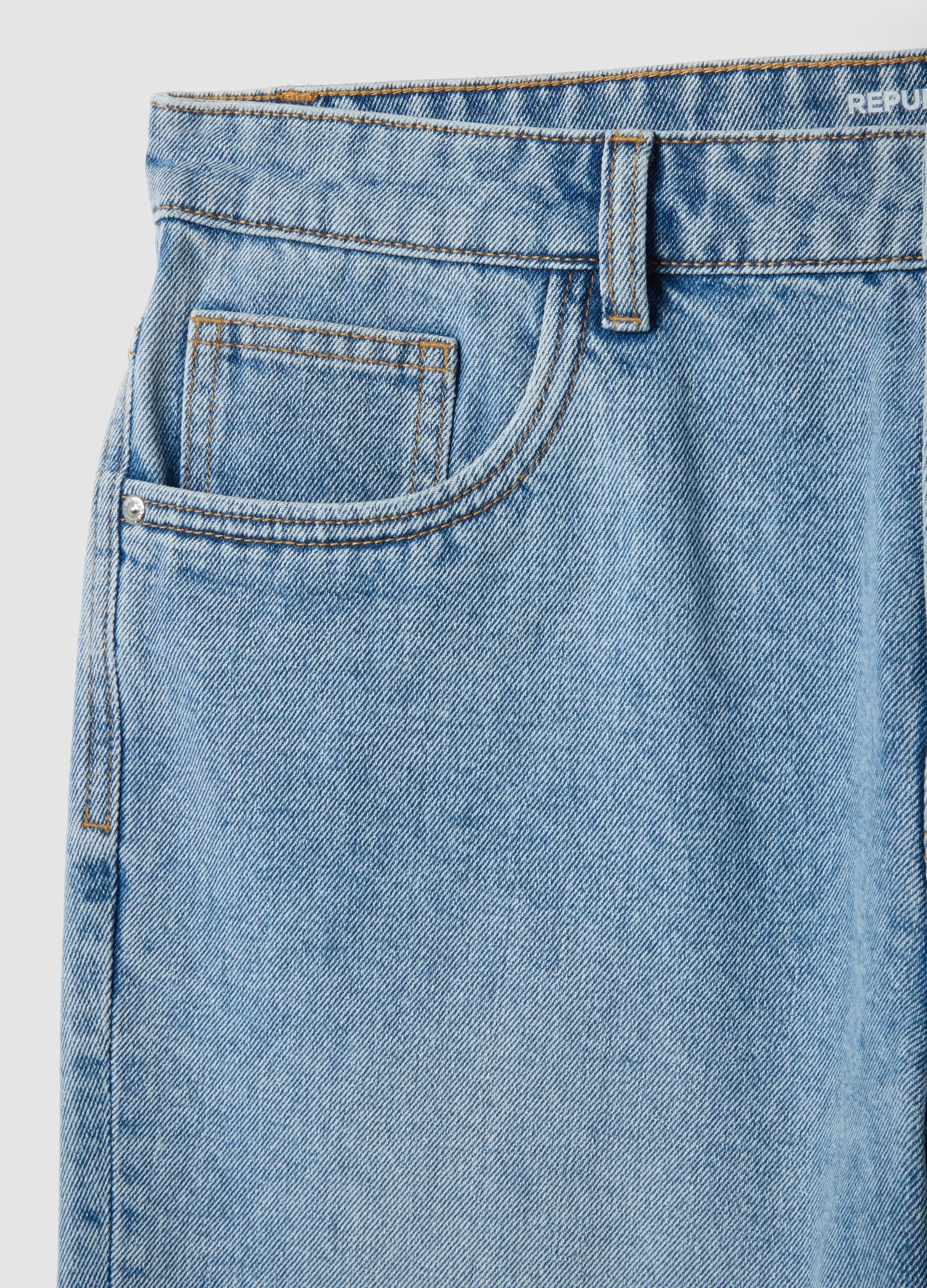 Blue denim Bermuda shorts in cotton blend, regular fit