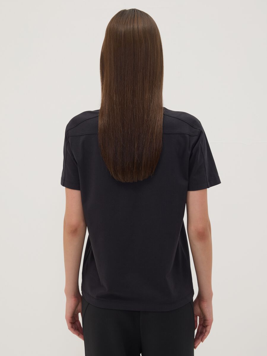 Black regular-fit stretch cotton jersey T-shirt with print_3
