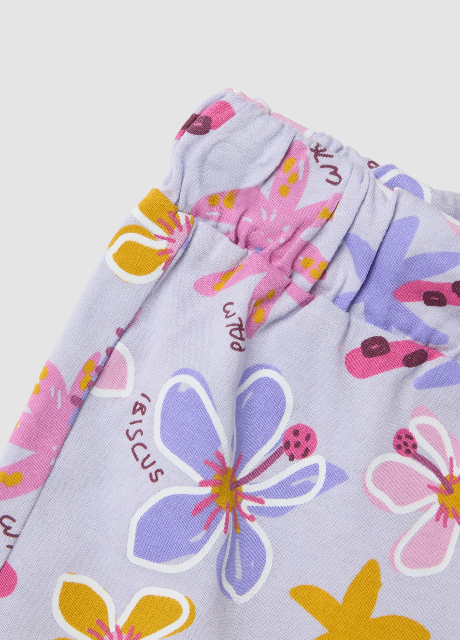 Multicolour pure organic cotton floral shorts for girls