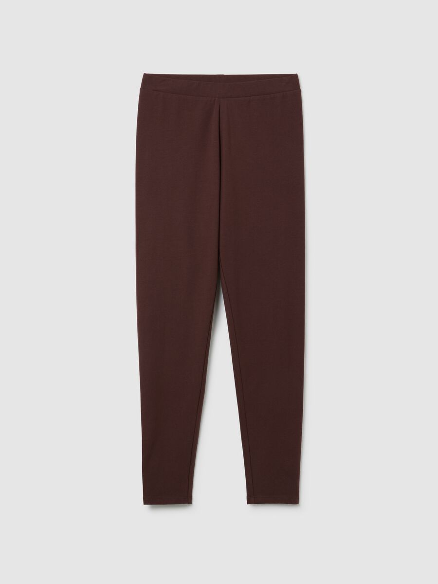Brown skinny stretch cotton leggings_4