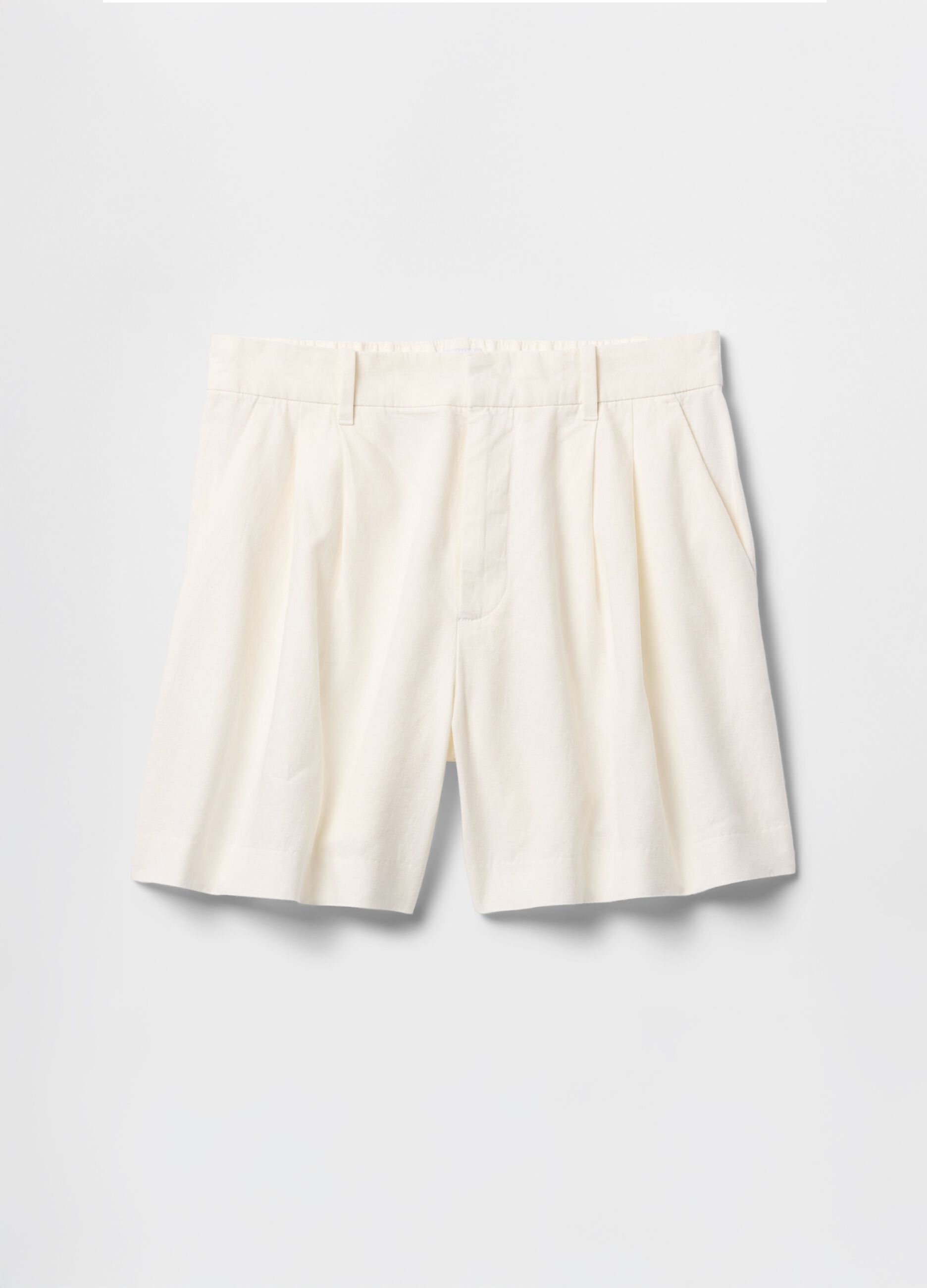 White Linen and Viscose Shorts by Gap