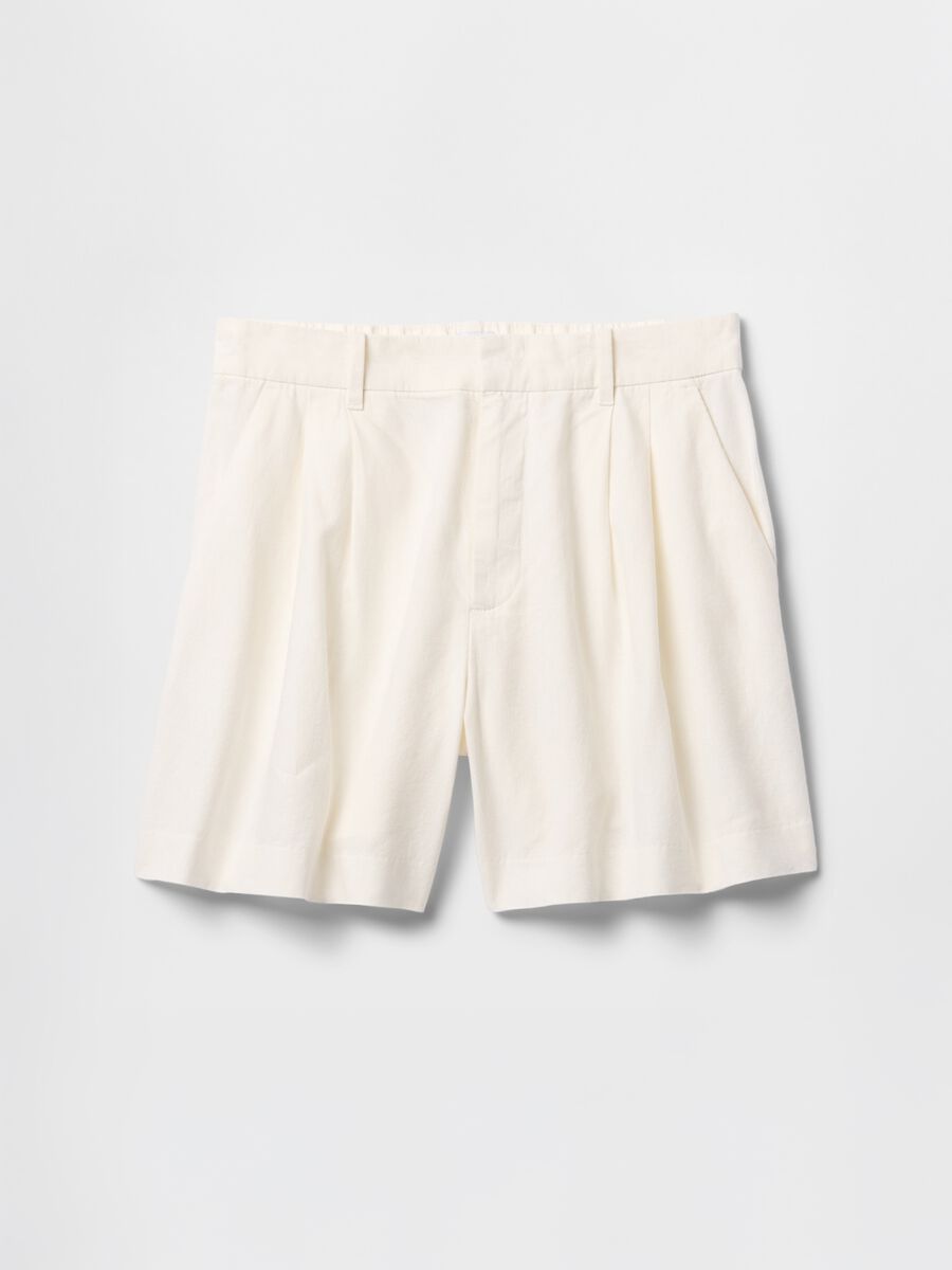 White Linen and Viscose Shorts by Gap_7