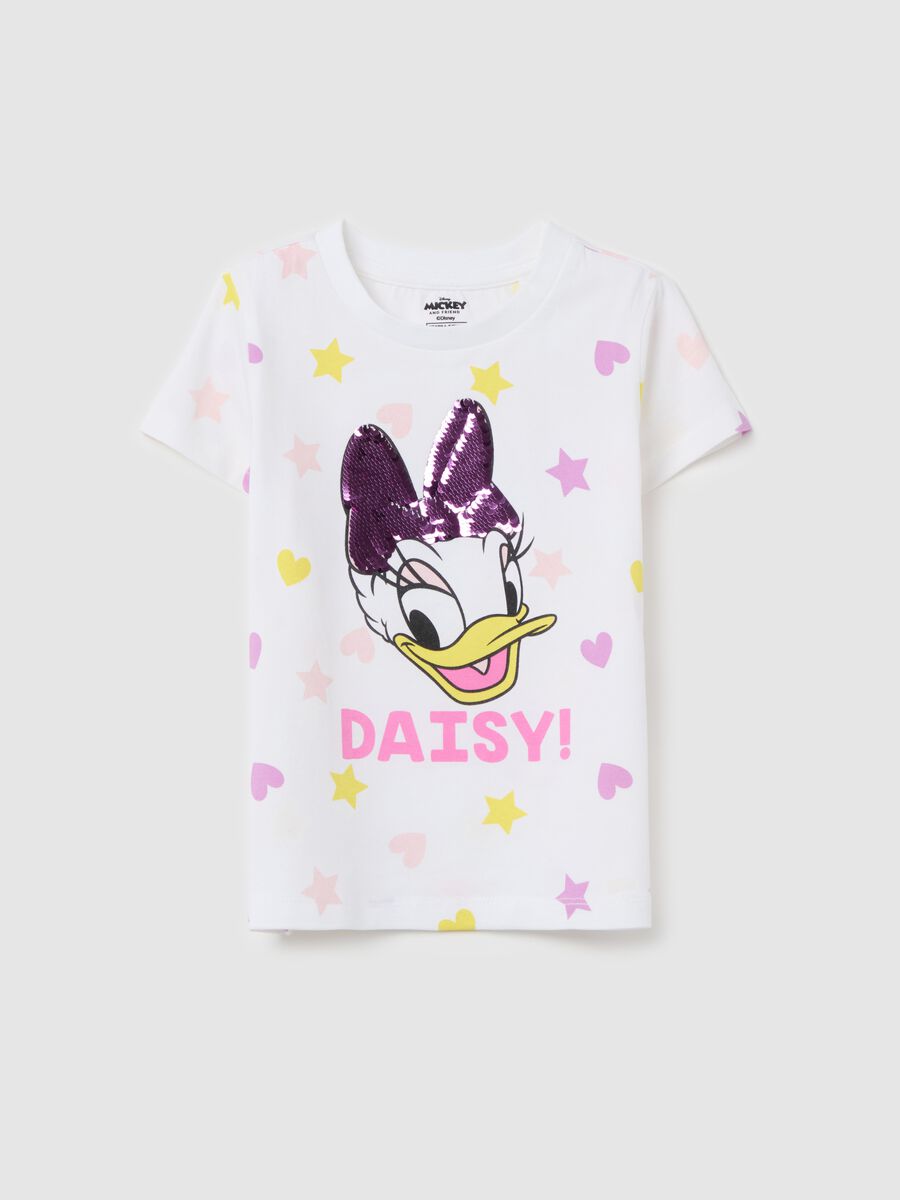 T-shirt with sequins and Daisy Duck print_0