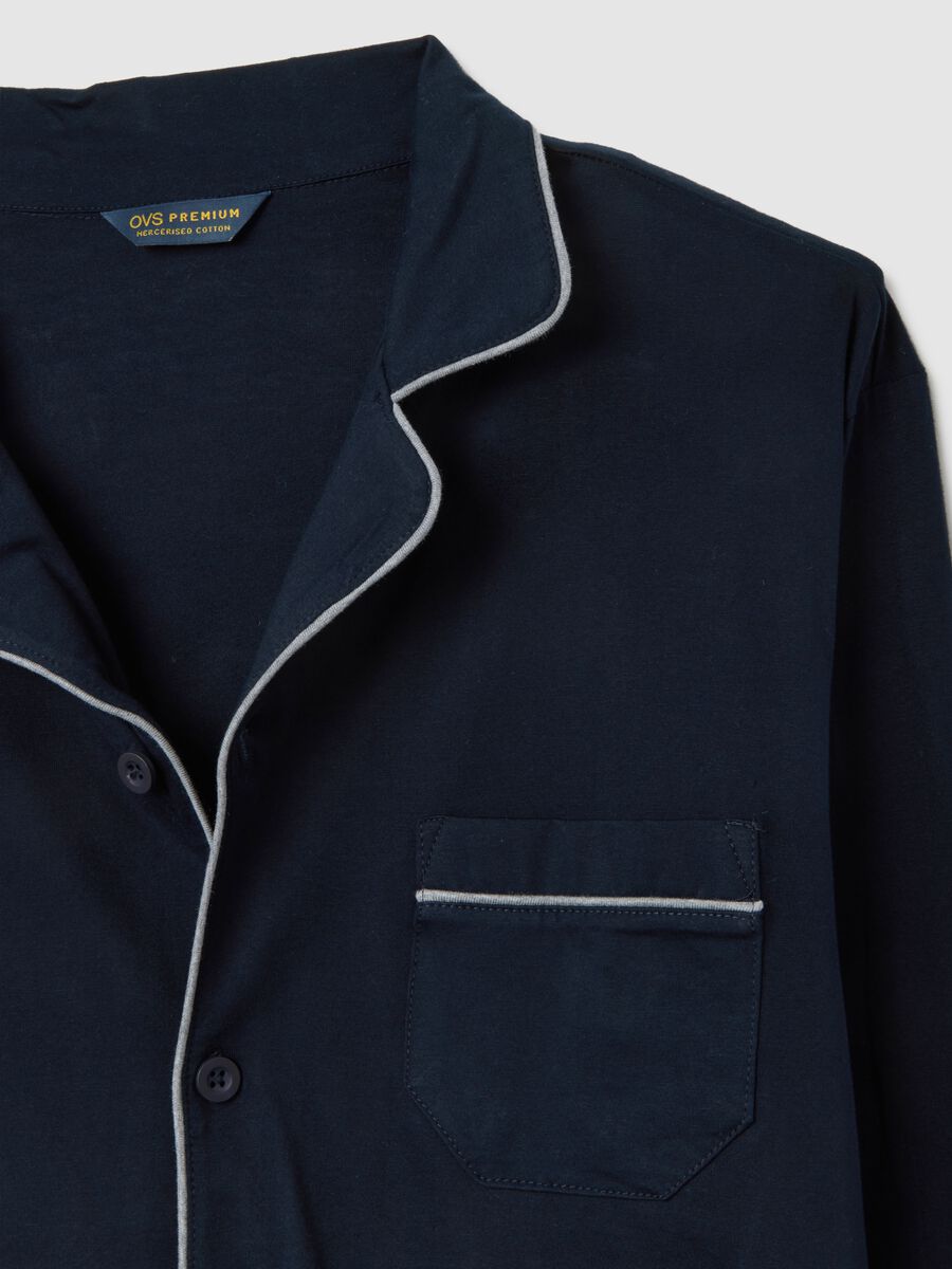 Blue pure cotton regular fit pyjamas_5