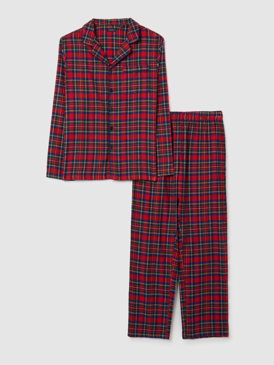 Pigiama in puro cotone multicolor regular fit a quadri_4