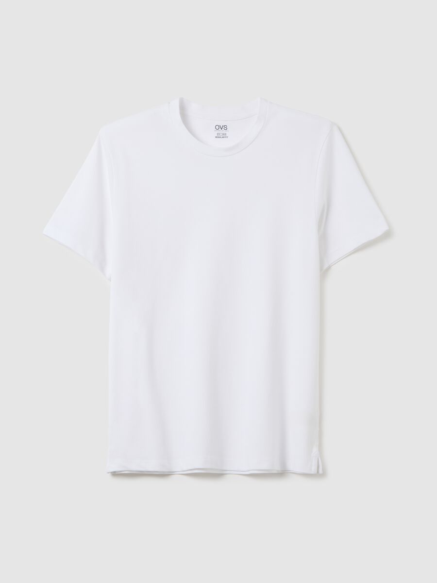 Men's white regular fit stretch cotton t-shirt_4