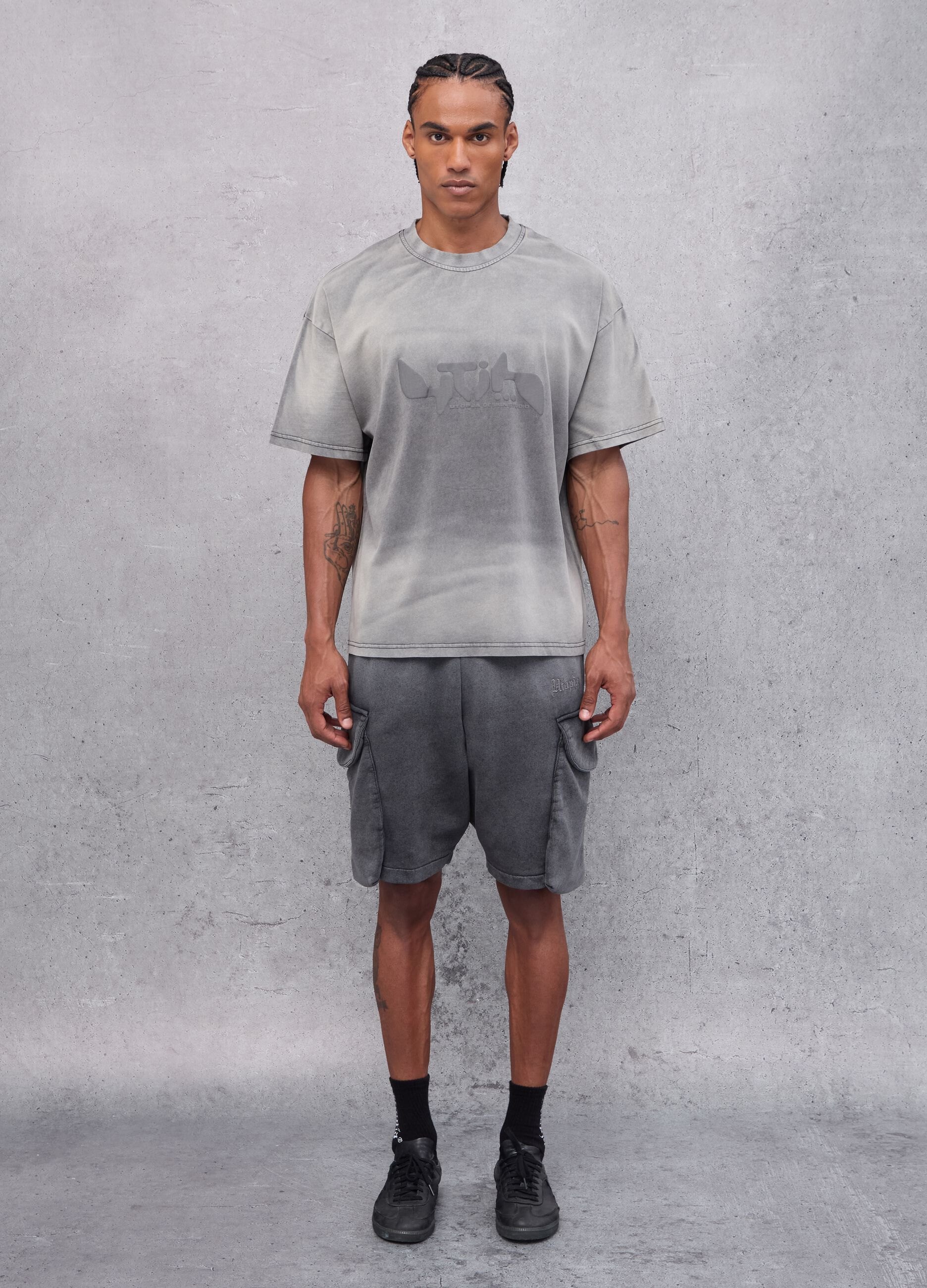 Sunfaded Graphic T-shirt Vintage Grey